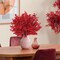Red Fake Flowers Artificial Flowers, 5Pcs Real Touch Silk Flowers Faux Flowers for Decorations, Babys Breath Artificial Flowers Bulk for Spring Decor Floral Arrangement